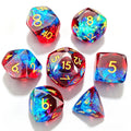 Fire & Frost Diamond-Cut 7-Piece Resin Dice Set
