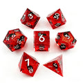 Red Cat Glitter Solid Core 7-Piece Dice Set