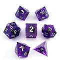 Purple Cat Glitter Solid Core 7-Piece Dice Set