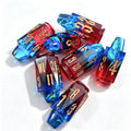 Red-Blue Iridescent Flakes Bullet Solid Core 7-Piece Dice Set