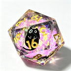 Sakura Pink Black Cat Liquid Core 7-Piece Dice Set