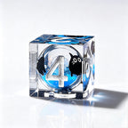 Blue Black Cat Liquid Core 7-Piece Dice Set