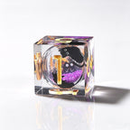 Golden Purple Black Cat Liquid Core 7-Piece Dice Set