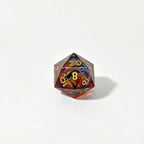 Gradient Red-Blue Gold Lettering Liquid Core 7-Piece Dice Set