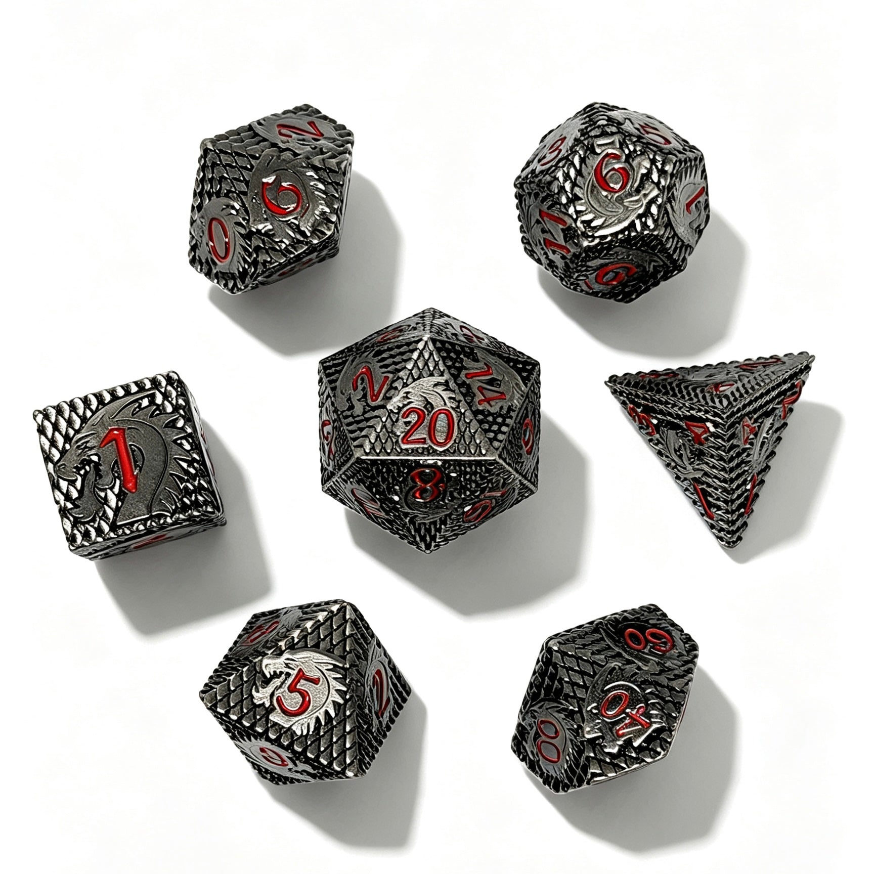 Dragon Scale 7-Piece Metal Dice Set