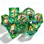 Santa Clause Ball Liquid Core 7-Piece Dice Set