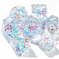 Arctic Butterfly Liquid Core 7-Piece Dice Set