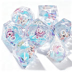 Arctic Butterfly Liquid Core 7-Piece Dice Set