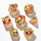 Fruit Slices Solid Core 7-Piece Dice Set
